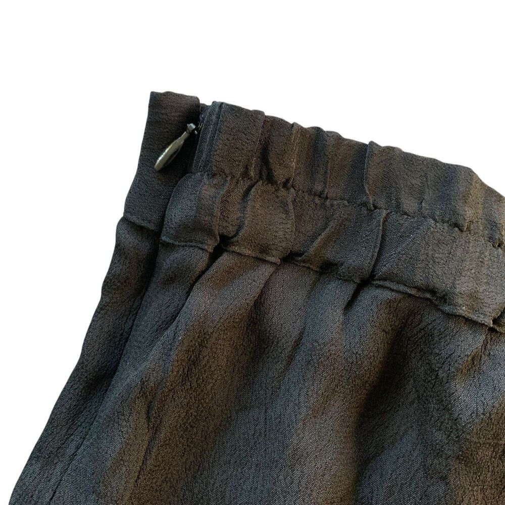 Ritu Kumar Wide Leg Pants Women's Pockets Sz Large Dressy Black High Rise Ankle - Picture 6 of 9